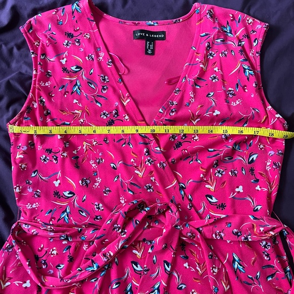 Addition Elle Size 1X pink floral knee length dress - Picture 7 of 8